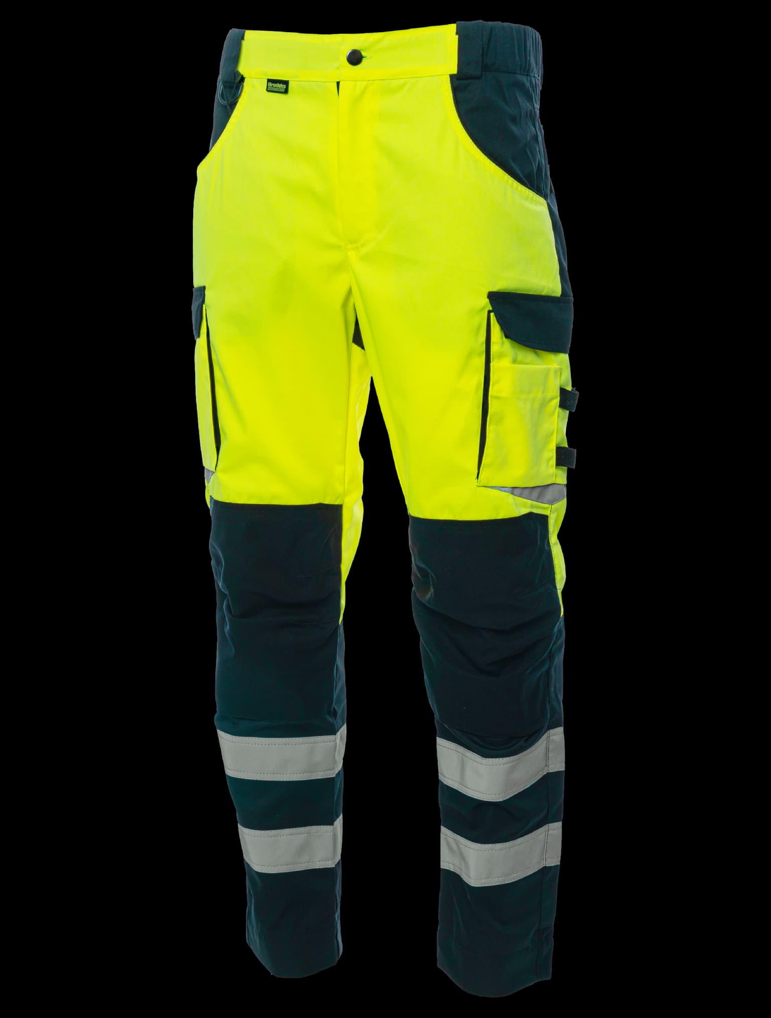 Летние сигнальные брюки Brodeks KS 309, желтый/черный