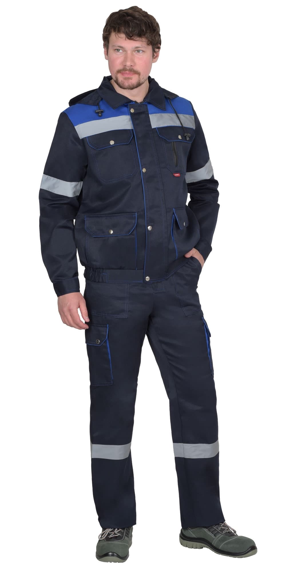 Костюм СИРИУС-ТИТАН куртка, п/к синий с васильковым и СОП, 215 г/м2, 80%ПЭ, 20%ХБ — фото 4