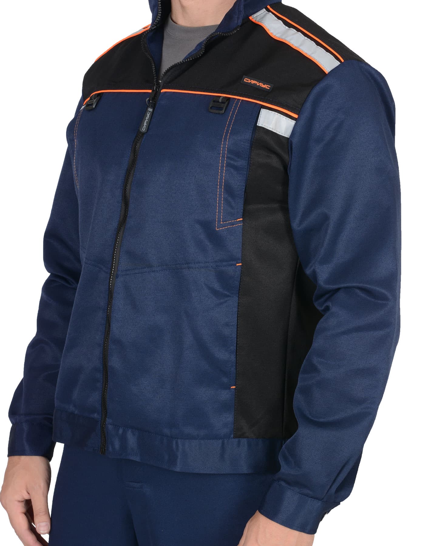 Костюм СИРИУС-ПРАКТИК-1 куртка, п/к, тёмно-синий с черным, 245 г/м2, 80%ПЭ, 20%ХБ — фото 7