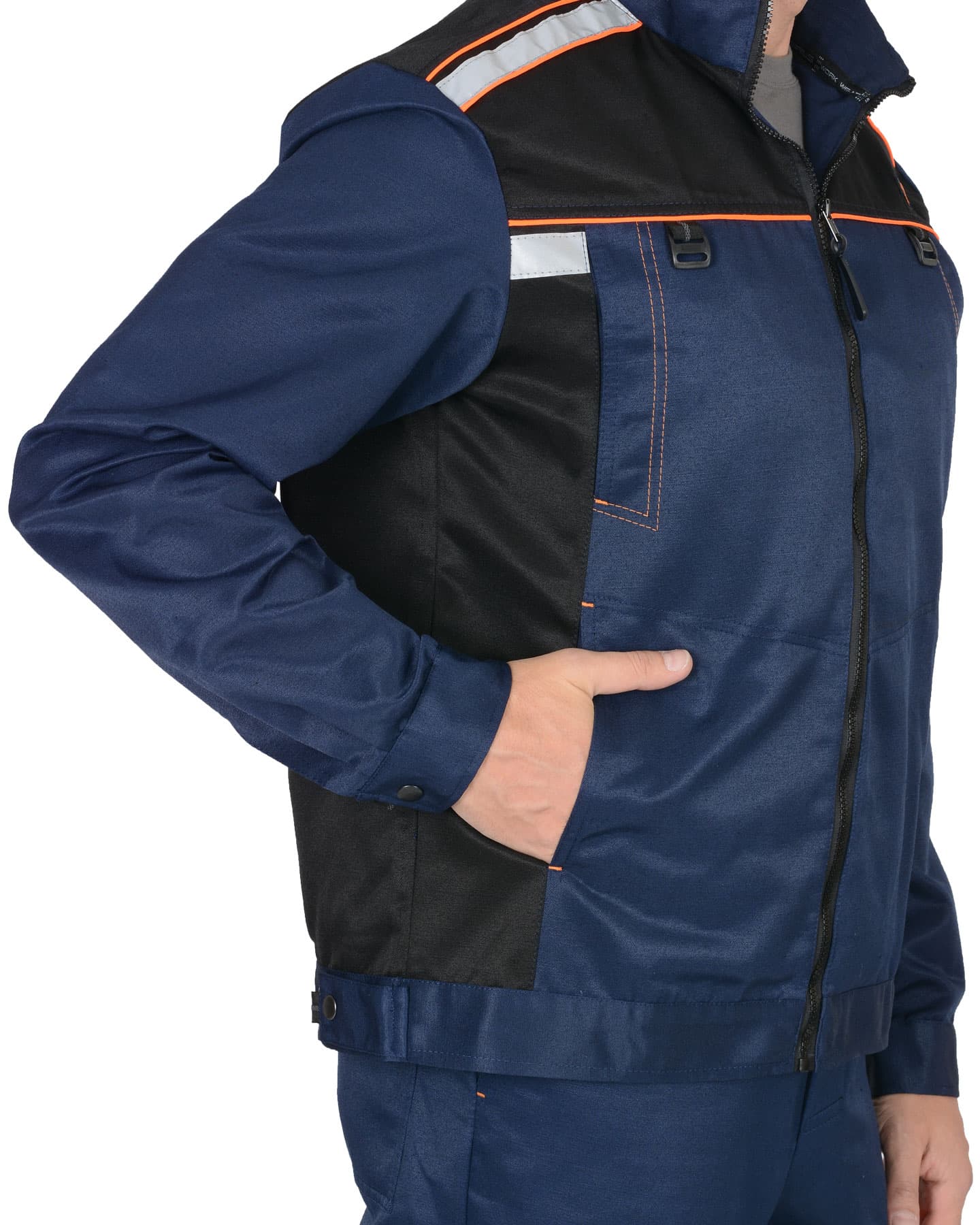 Костюм СИРИУС-ПРАКТИК-1 куртка, п/к, тёмно-синий с черным, 245 г/м2, 80%ПЭ, 20%ХБ — фото 8