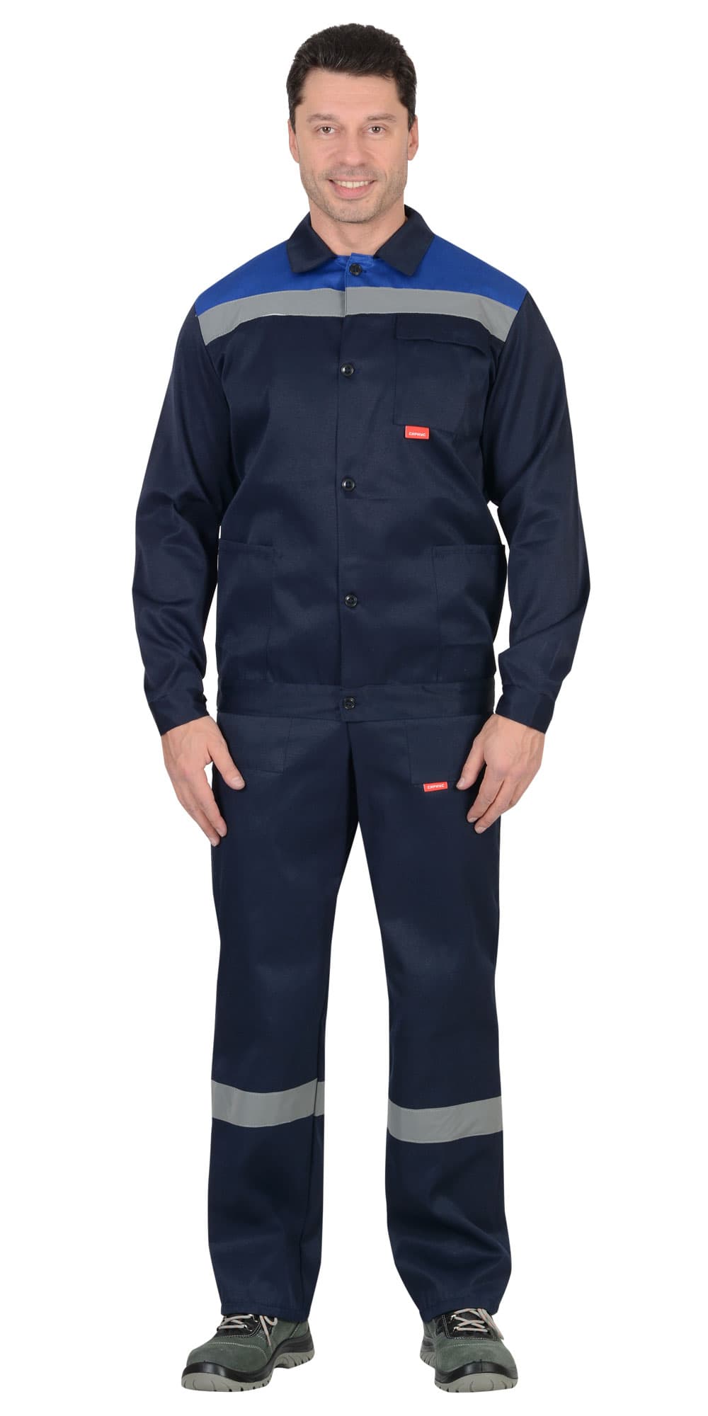Костюм СИРИУС-СТРОЙГРАД куртка, п/к, синий с васильковым СОП, 190 г/м2, 80%ПЭ, 20%ХБ — фото 2