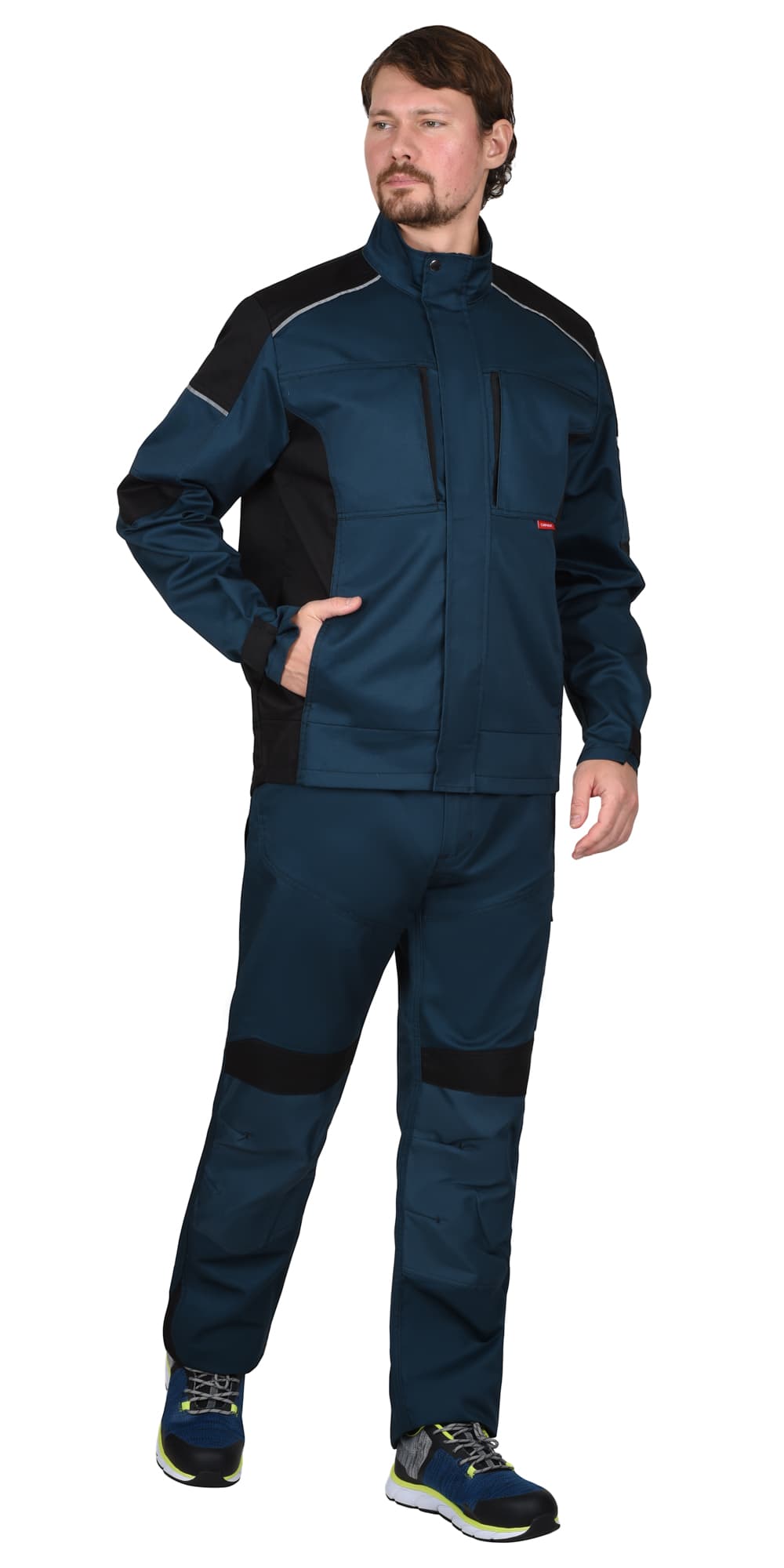 Костюм СИРИУС-ЦИТРИН куртка, брюки, морена с черным, 245 г/м2, 65%ПЭ, 35%ХБ — фото 3