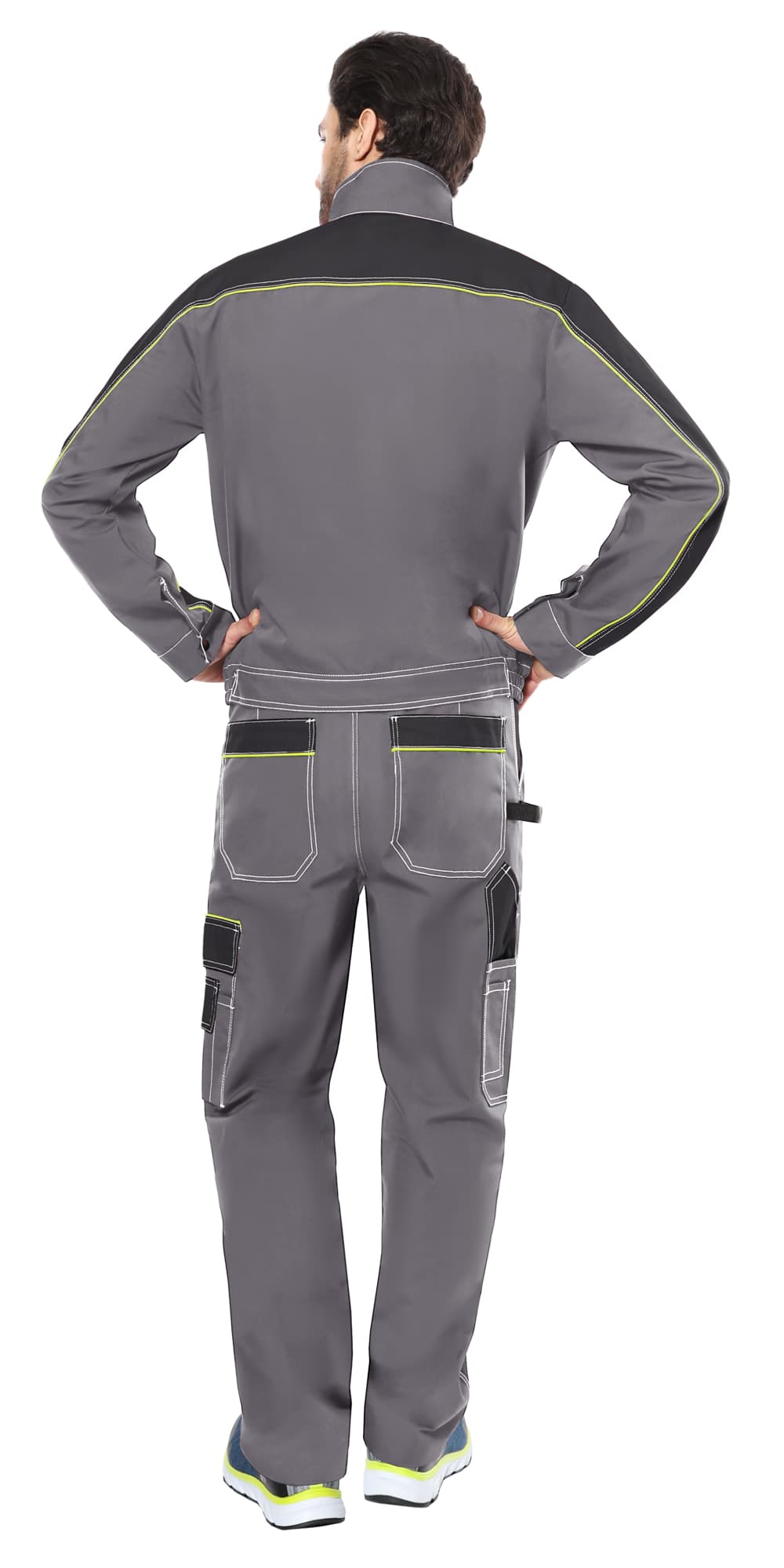 Костюм СИРИУС-АГАТ куртка, брюки, серый с черным, 260 г/м2, 65% ПЭ, 35% ХБ — фото 2