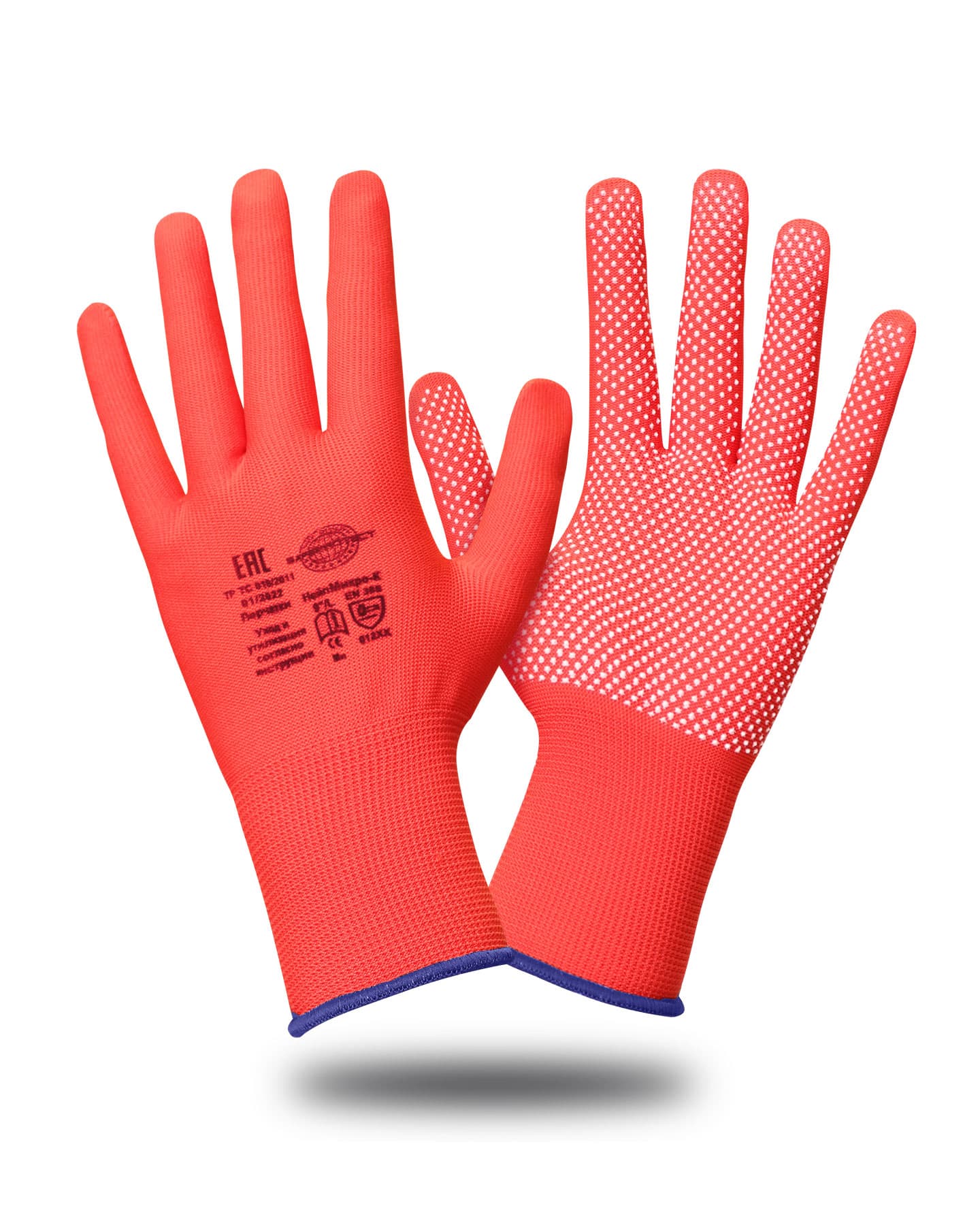 Перчатки НейпМикро-К Safeprotect® (нейлон+ПВХ-микроточка, красный)