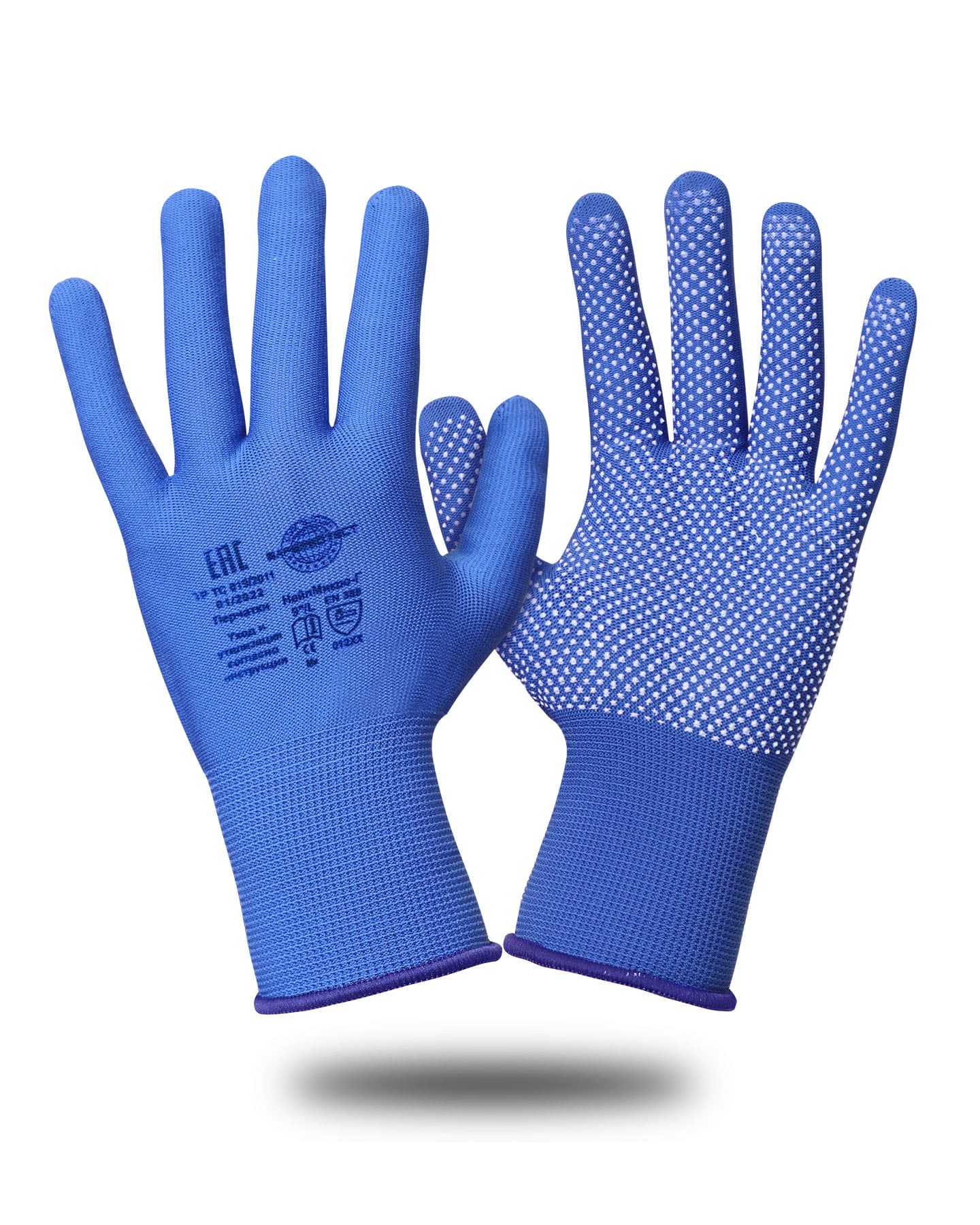 Перчатки НейпМикро-Г Safeprotect® (нейлон+ПВХ-микроточка, голубой)