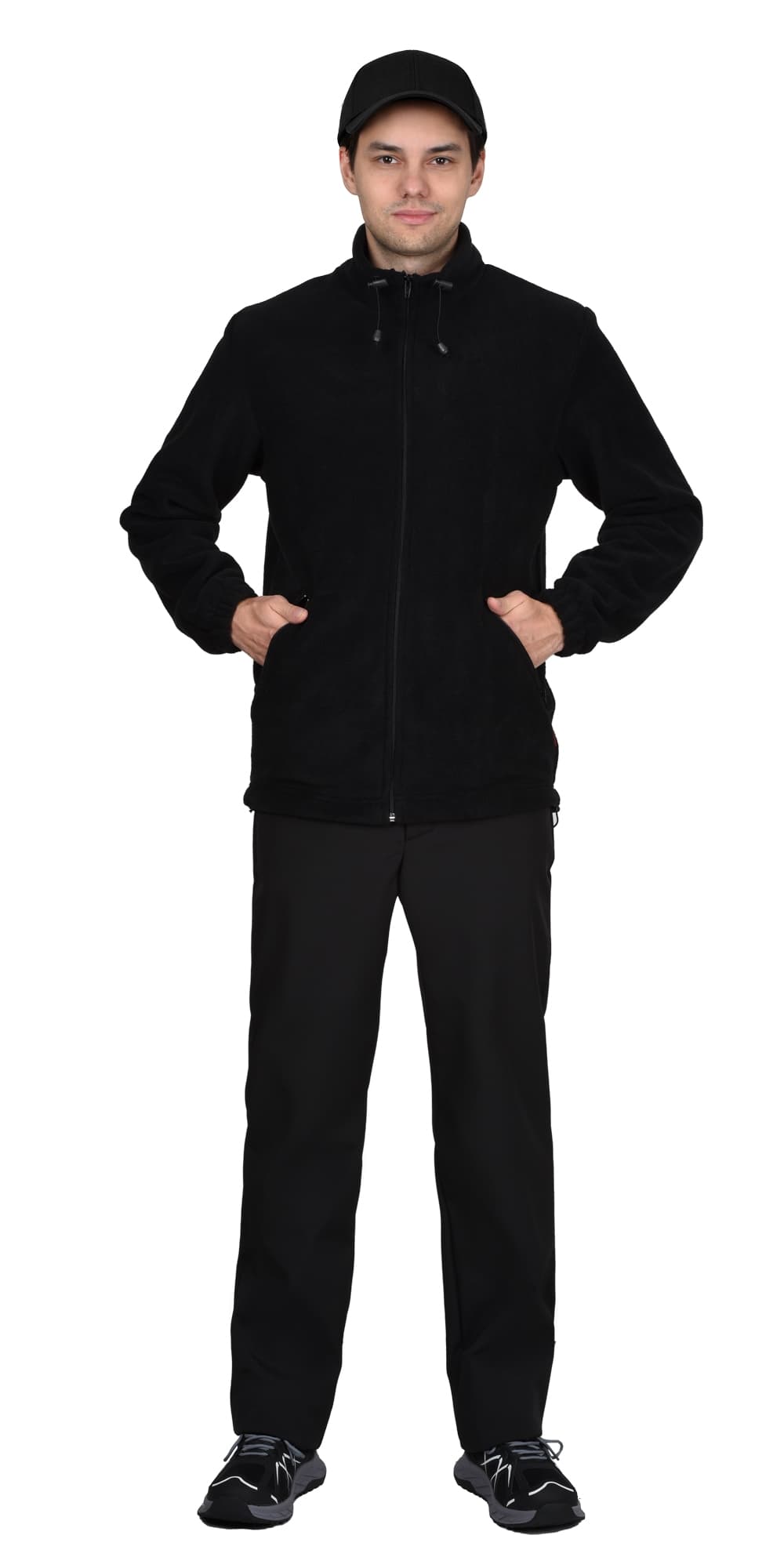 Куртка флисовая черная, 280 г/м2