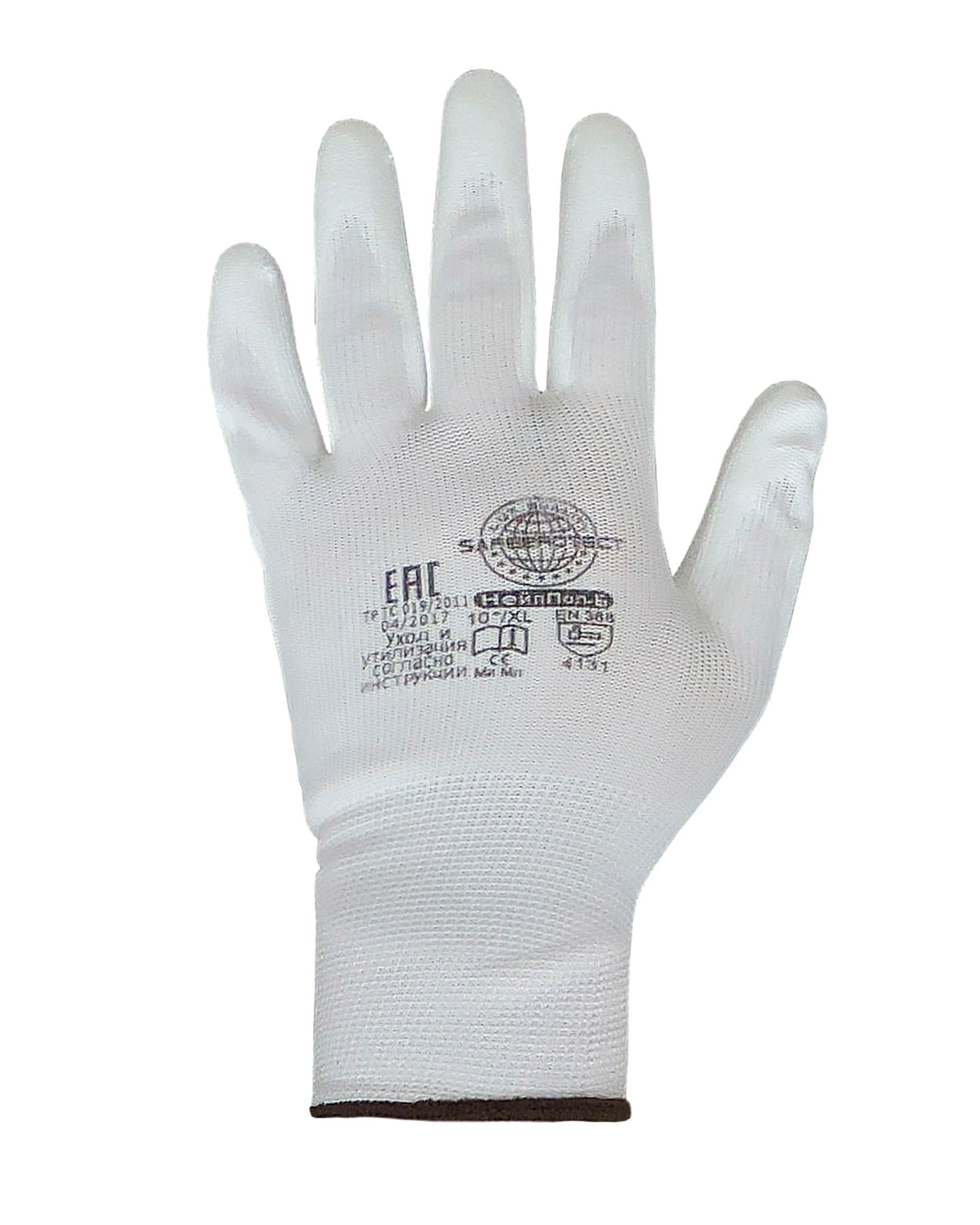 Перчатки НейпПол-Б Safeprotect® (нейлон+полиуретан, белый) — фото 2